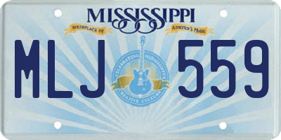 MS license plate MLJ559