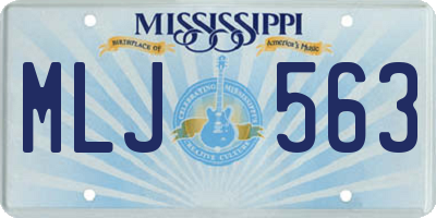 MS license plate MLJ563