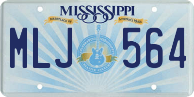 MS license plate MLJ564