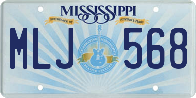 MS license plate MLJ568