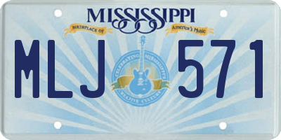 MS license plate MLJ571