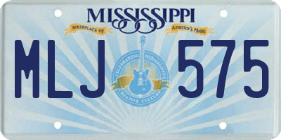 MS license plate MLJ575