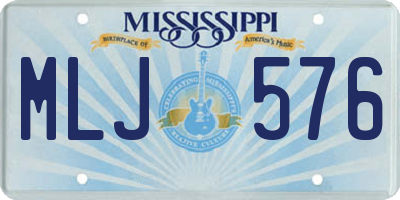 MS license plate MLJ576