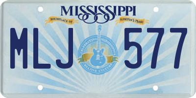 MS license plate MLJ577
