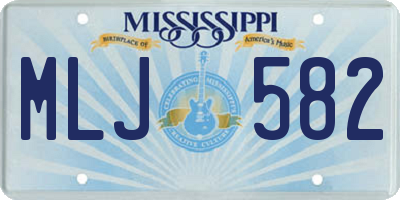 MS license plate MLJ582