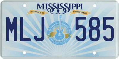 MS license plate MLJ585