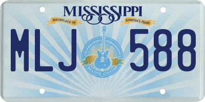 MS license plate MLJ588