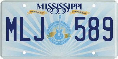 MS license plate MLJ589
