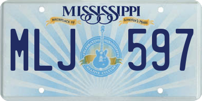 MS license plate MLJ597