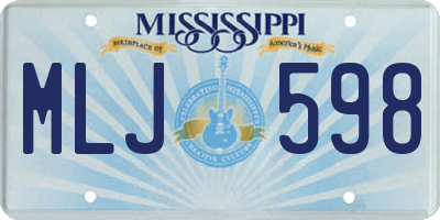 MS license plate MLJ598