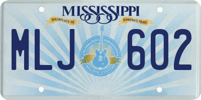 MS license plate MLJ602