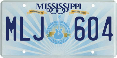 MS license plate MLJ604