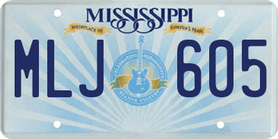 MS license plate MLJ605