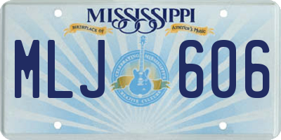 MS license plate MLJ606