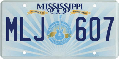 MS license plate MLJ607