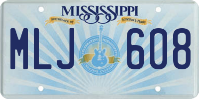 MS license plate MLJ608