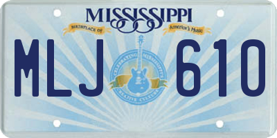 MS license plate MLJ610