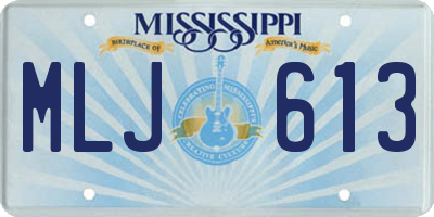 MS license plate MLJ613