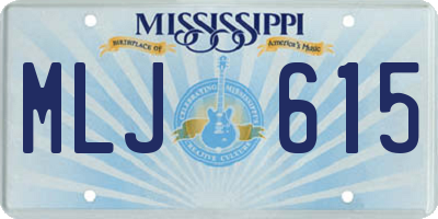 MS license plate MLJ615