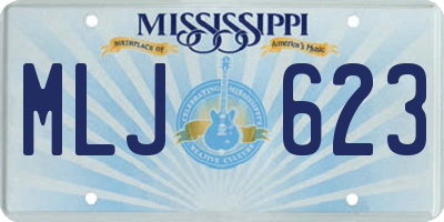 MS license plate MLJ623