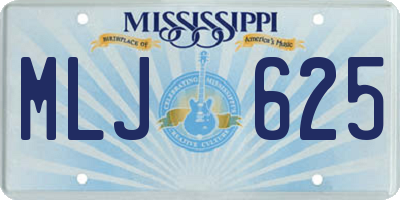 MS license plate MLJ625