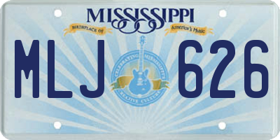 MS license plate MLJ626