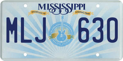 MS license plate MLJ630