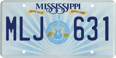 MS license plate MLJ631