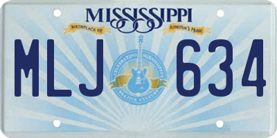 MS license plate MLJ634