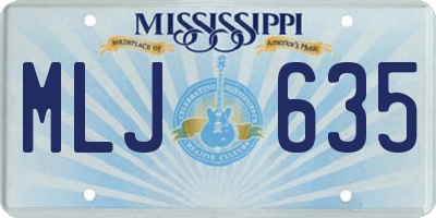 MS license plate MLJ635