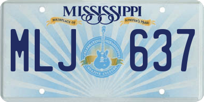 MS license plate MLJ637