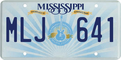 MS license plate MLJ641