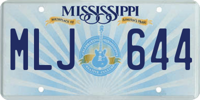 MS license plate MLJ644