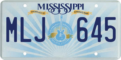 MS license plate MLJ645