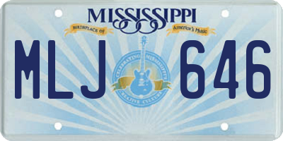 MS license plate MLJ646
