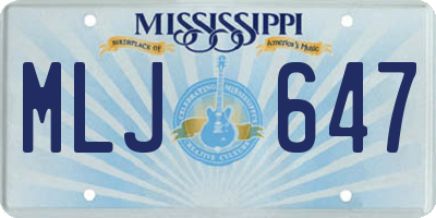 MS license plate MLJ647