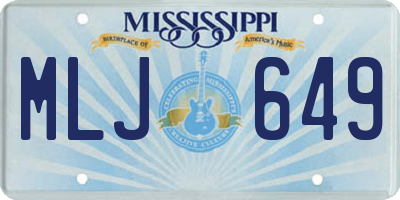 MS license plate MLJ649