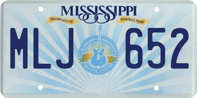 MS license plate MLJ652