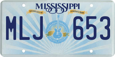 MS license plate MLJ653