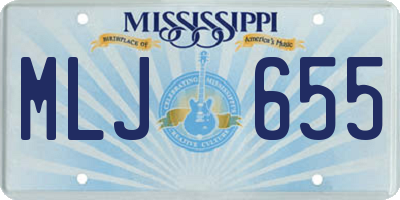 MS license plate MLJ655