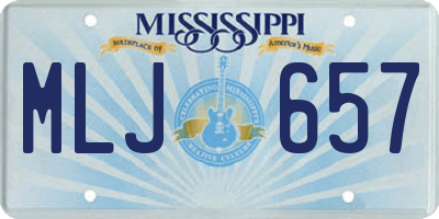 MS license plate MLJ657