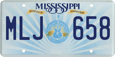 MS license plate MLJ658