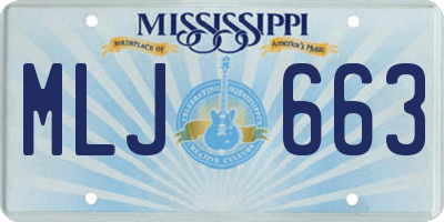 MS license plate MLJ663