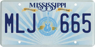 MS license plate MLJ665