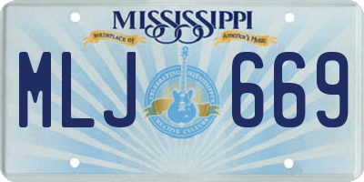 MS license plate MLJ669