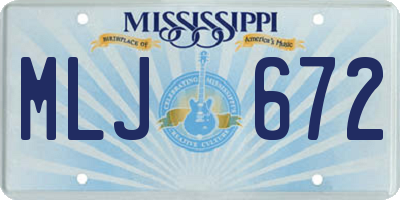 MS license plate MLJ672