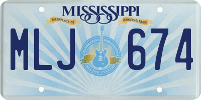 MS license plate MLJ674