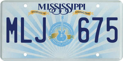 MS license plate MLJ675
