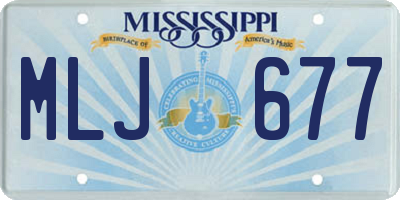 MS license plate MLJ677