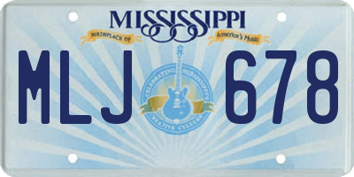 MS license plate MLJ678